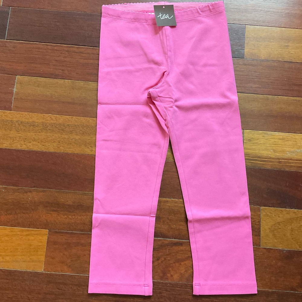 New Tea Collection Sz 8 capri leggings astilbe pink